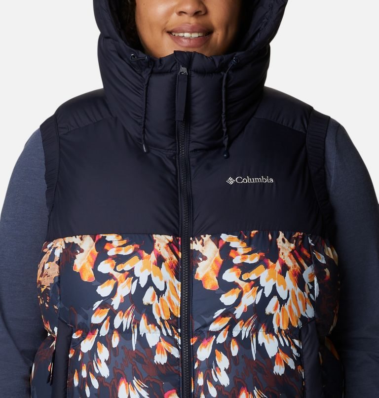Women's Columbia Pike Lake II Insulated Vests Navy / Flower | Plus Size CA-O038C